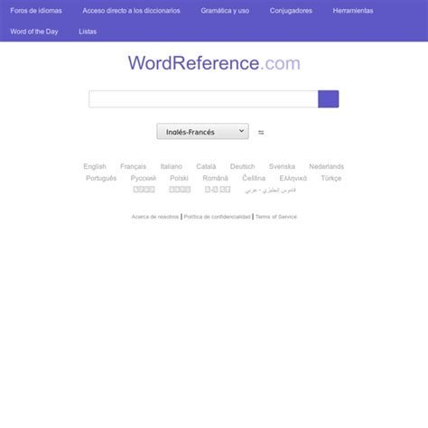 word refrence.|Diccionarios de Español, Ingles, Francés, Portugués.